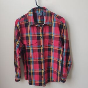 Liz Wear Plaid Button Down Shirt/Jacket S
